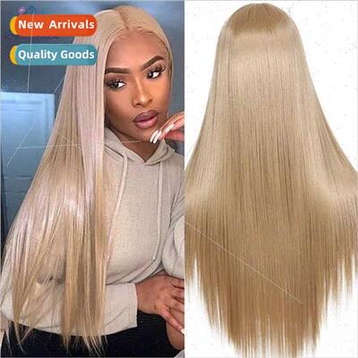 Europe wigs 适用women center parted long hair long chemical