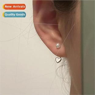 female heart gentle ins earrings wear two love Pearl