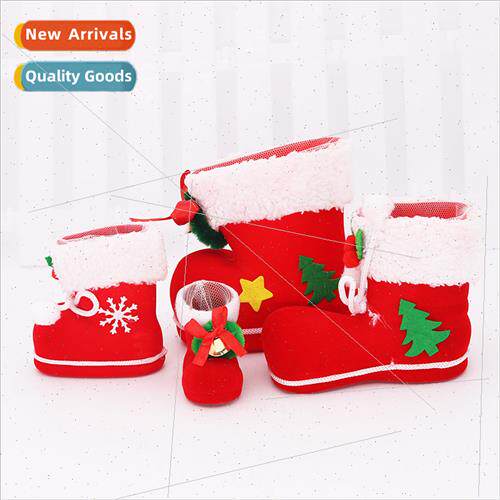 Christmas s Red Flocked Christmas Boots Candy Bags Christmas