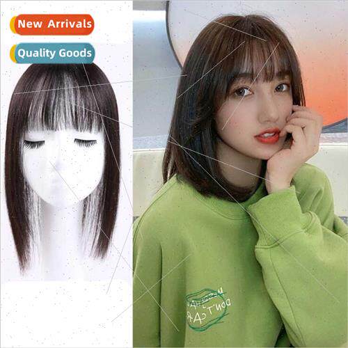 Air bangs wig female hair piece head wig piece to cover gray