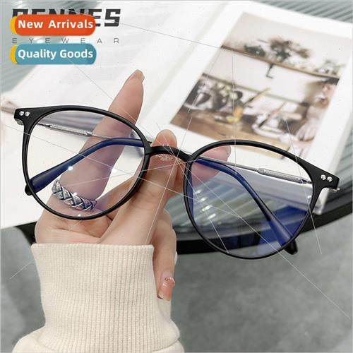 new Japan retro round anti-blue light flat glasses ins vegan