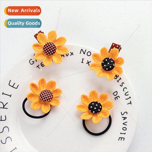 Children hair accessories cute sunflower safety hair clips b