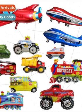 Cartoon Transportation Car Aluminum Film Balloons Happy Birt