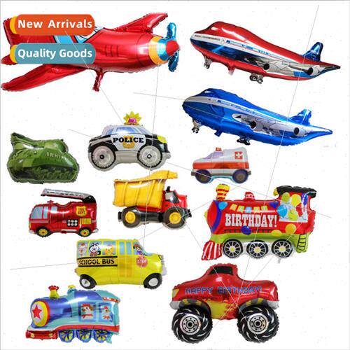 Cartoon Transportation Car Aluminum Film Balloons Happy Birt
