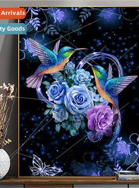 Cross Stch 2023 New Handmade Cross Stch Kingfisher Rose Flow