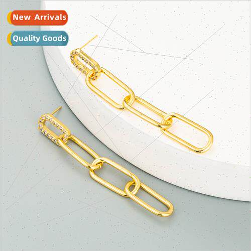 Europe ins fashion copper micro-set zirconia chain tassel ea
