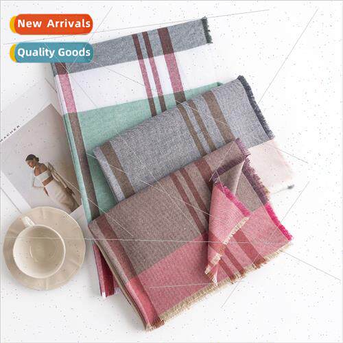 2023 new fall winter fashion plaid scarf in long twill spl b