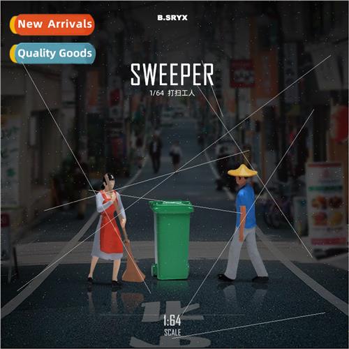 1:64 miniature dolls sweeping figure scene micro landscape v