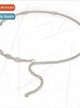 New rhinestone DD metal waist chain accessories skirt pants