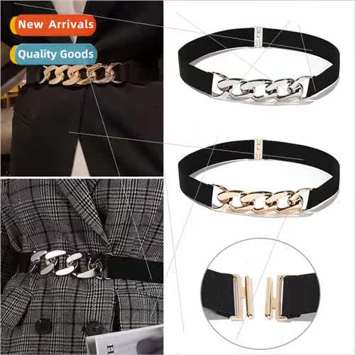 Waistband female corset new metal chain belt elastic elastic