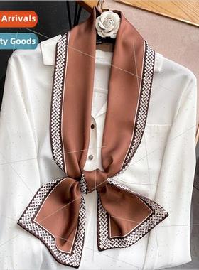 2022 Spring Autumn new flat angle long small silk scarf deco