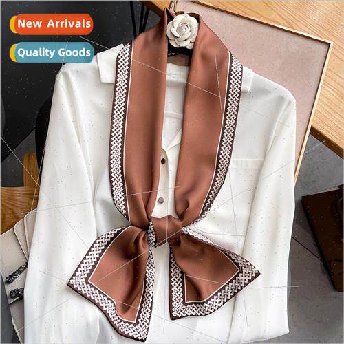 2022 Spring Autumn new flat angle long small silk scarf deco