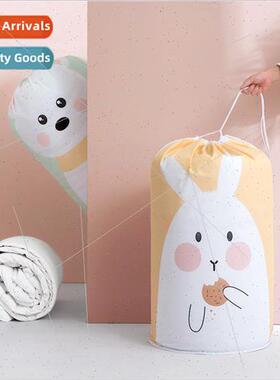 Cartoon drawstring PEVA cylinder quilt bag waterproof dustpr