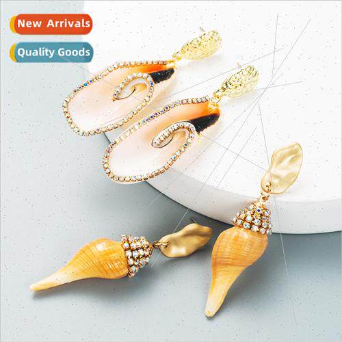 Europe fashion creative niche earrings female marine wind sh