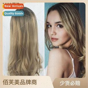 wigs women long curly hair gradient color Europe fashion che