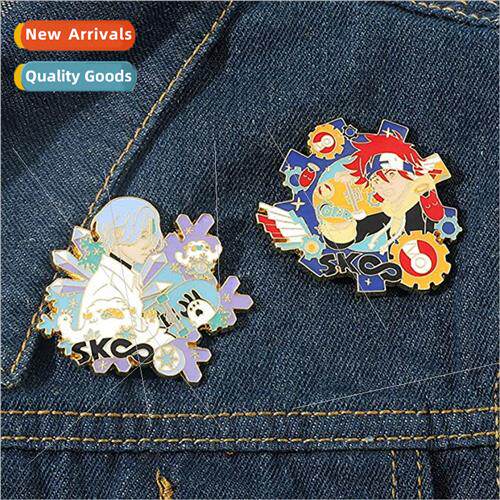Japanese anime  Ranga Barking metal badge  brooch bag clothi