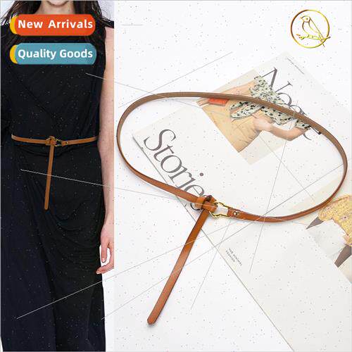 New Korean knot ladies leather thin belt women dress horsesh