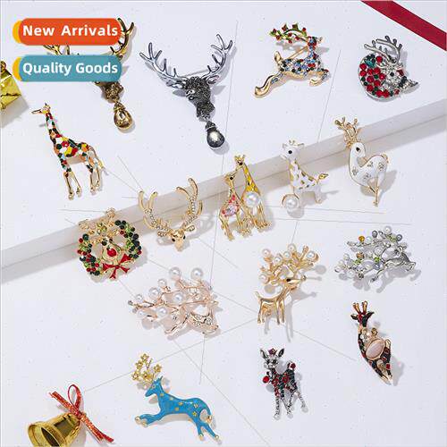 Fashion Multi Christmas Elk Plum Deer Wreath Bow Rhinestone