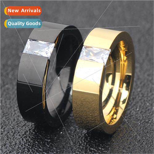 Europe ins simple 6MM glossy zirconium Stainless ring tanium