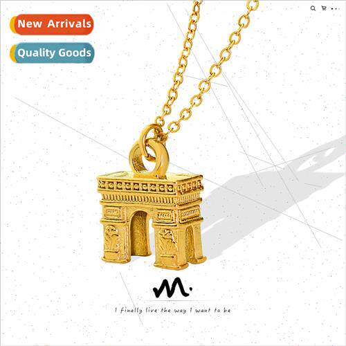 Arc de Triomphe necklace ins cold wind gold-plated jewelry s