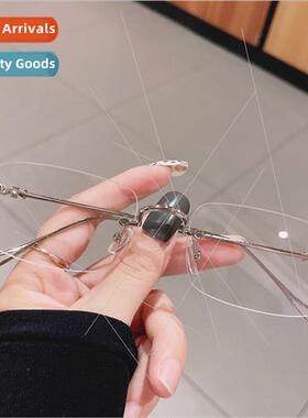 Wang Yibo super vegan rimless frame myopia glasses male tide