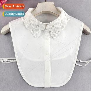 shirt embroidered children collar chiffon false