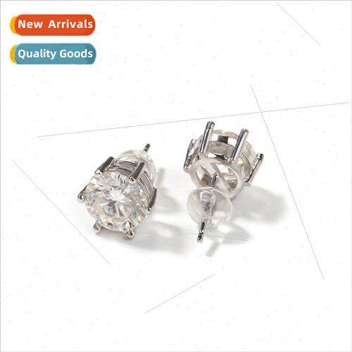Europe hip-hop new 925 silver moissane six claw earrings ant