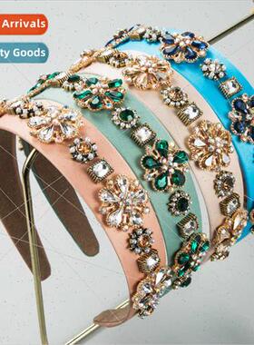 Hair bands baroque super flash rhinestone glass diamond flow