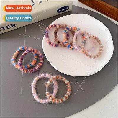 Autumn winter  colorful plush hair band cute pill head tie h