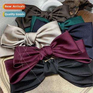 retro hea satin back fairy super clip top bow texture Korean