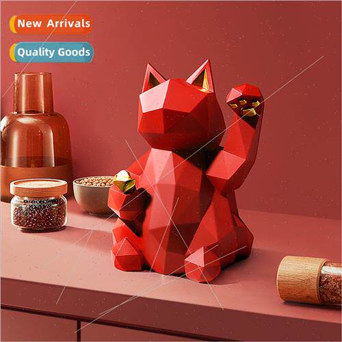 mple geometric tune cat new resin crafts ornaments living ro