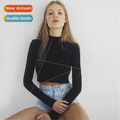 Europe women high neck bottoming shirt Autumn winter cotton