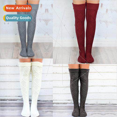 Europe autumn and winter solid color diamond rolled edge lon