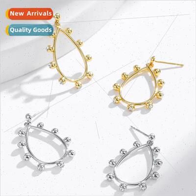 Koreacopper plated inlaid zirconium hoop earrings适用women n