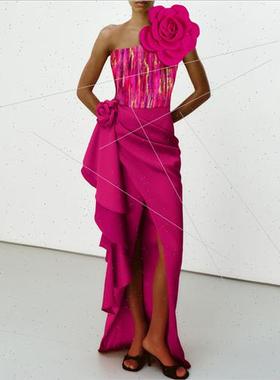 Swimsu Womens Slant Shoulder Skinny Large Flower Bikini Swim