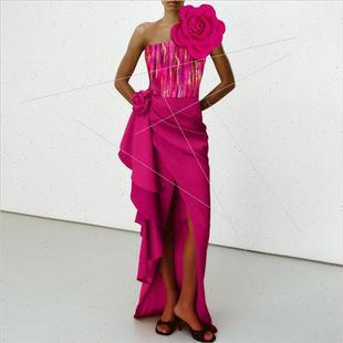 Shoulder Skinny Large Swimsu Bikini Slant Flower Swim Womens