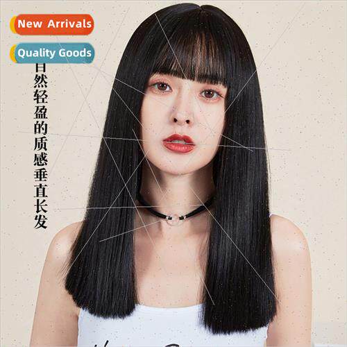 wig female medium long hair manga bangs collarbone hair real