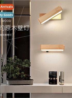 Scandinavian wall lamps simple modern log room bedside bedro
