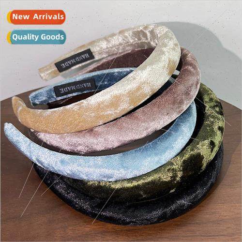 Velvet hair bands autumn winter new retro high skull top spo