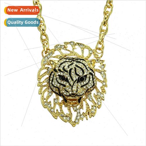 Europe creative new hollowed out diamond lion head pendant n