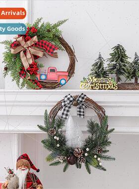 Christmas whered rattan circle pendant diy rattan wreath doo