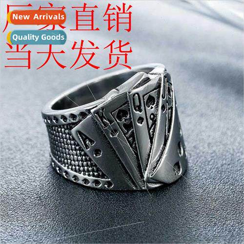 Men Fashion Ideas Texas Holdem Royal Flush Fashion Ring 2024