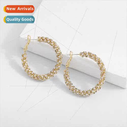 Europe nightclub bungee earrings show face thin large circle