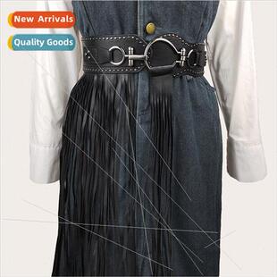 Punk Extra Long Tassel Skirt Women Waistband Fashion Studded