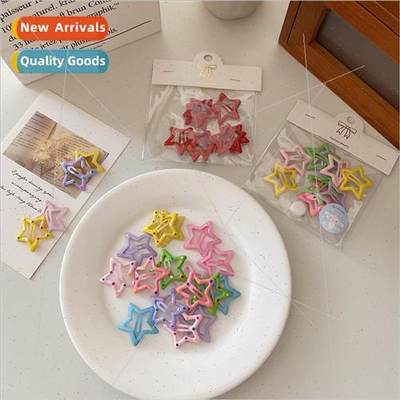 Children cute dopamine colorful pentagram bb clip side broke