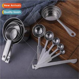 Stainless Steel Measuring Spoon Set x Round Measuring Cups B