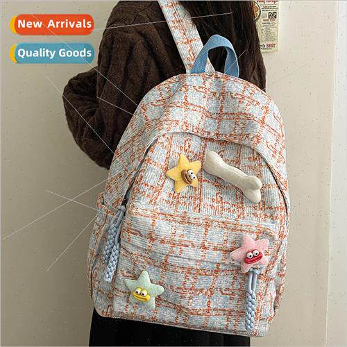 Japan ins lerary plaid schoolbag campus shoulder bag female