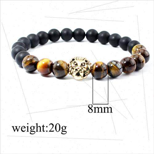 Tiger Eye Stone Black Frosted Fashion Agate Jewelry on Head