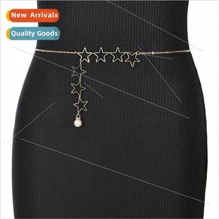 chain waist zq4149waist ladies pentagram pearl