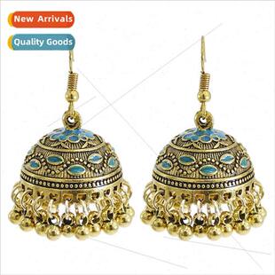 Europe retro tassel earrings Indian ethnic earrings Miao sil